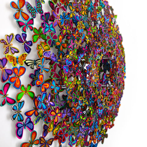 Patricia Govezensky- Original Painting on Cutout Steel "Eternal Bloom" -3