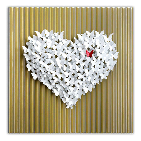 Patricia Govezensky- Original Hand-Painted KINETICFLY™ Sculpture "Flying Heart"
