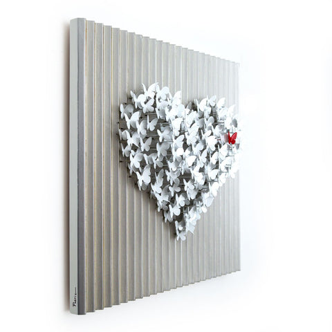 Patricia Govezensky- Original Hand-Painted KINETICFLY™ Sculpture "Flying Heart" -2
