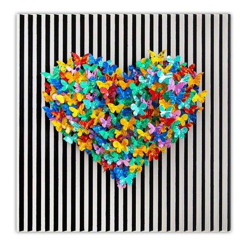 Patricia Govezensky- Original Hand-Painted KINETICFLY™ Sculpture "Flying Heart"