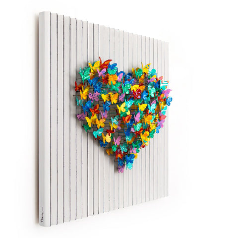 Patricia Govezensky- Original Hand-Painted KINETICFLY™ Sculpture "Flying Heart" -2