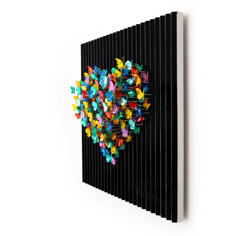 Patricia Govezensky- Original Hand-Painted KINETICFLY™ Sculpture "Flying Heart" -3