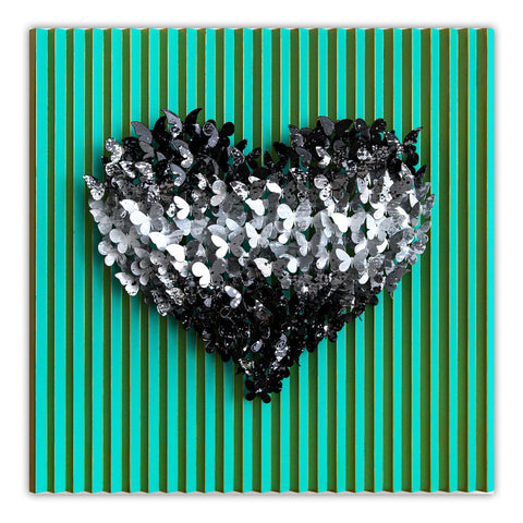 Patricia Govezensky- Original Hand-Painted KINETICFLY™ Sculpture "Flying Heart"
