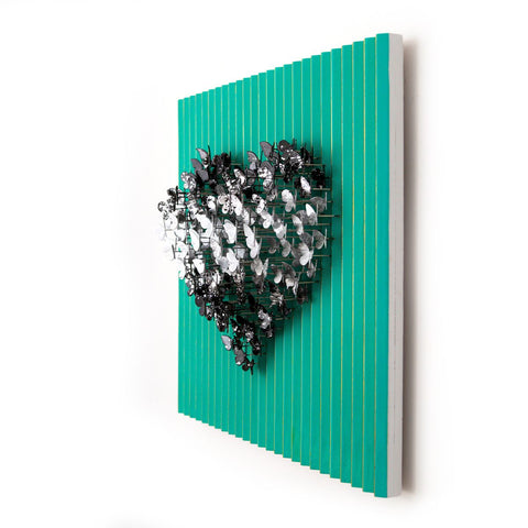 Patricia Govezensky- Original Hand-Painted KINETICFLY™ Sculpture "Flying Heart" -3