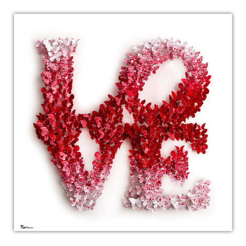 Patricia Govezensky- Original 3D Metal Art on Wood "Shape of Love"