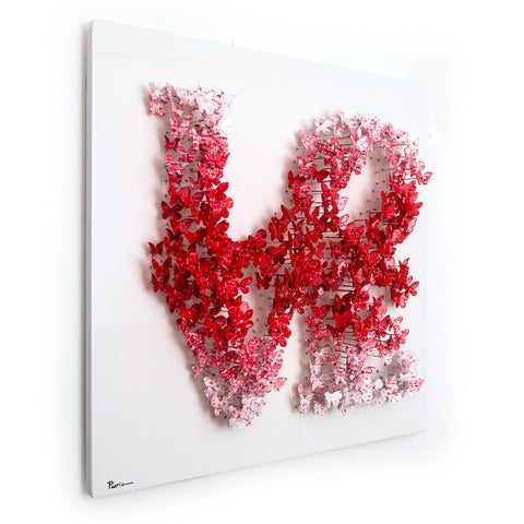 Patricia Govezensky- Original 3D Metal Art on Wood "Shape of Love" -2