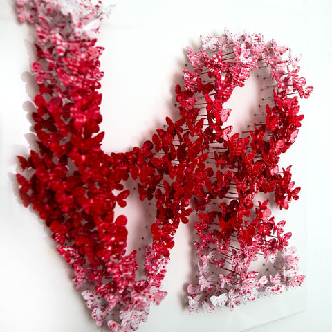 Patricia Govezensky- Original 3D Metal Art on Wood "Shape of Love" -3
