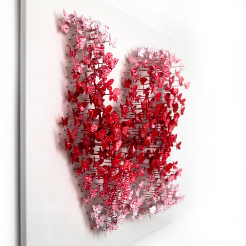 Patricia Govezensky- Original 3D Metal Art on Wood "Shape of Love" -4