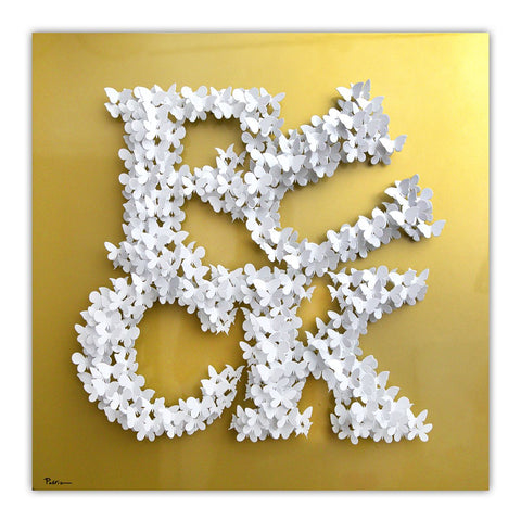 Patricia Govezensky- Original 3D Metal Art on Wood "Bold Rebellion"