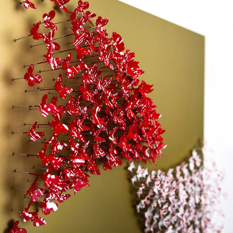 Patricia Govezensky- Original 3D Metal Art on Wood "Love in Motion" -3