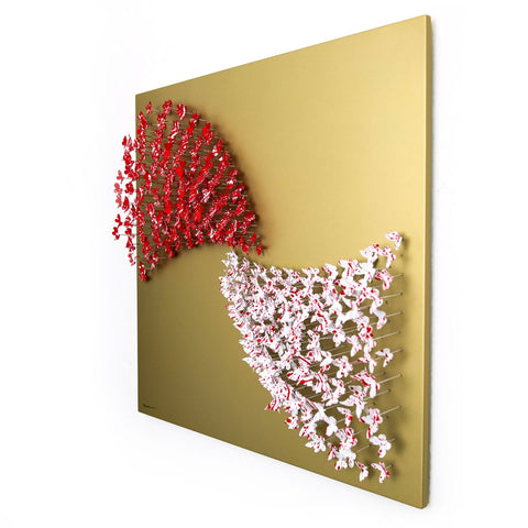 Patricia Govezensky- Original 3D Metal Art on Wood "Love in Motion" -4