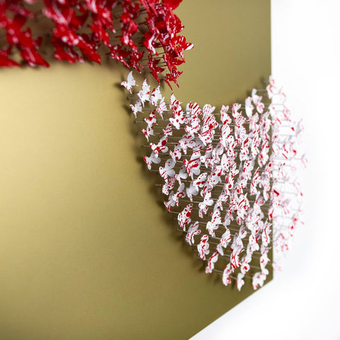 Patricia Govezensky- Original 3D Metal Art on Wood "Love in Motion" -5