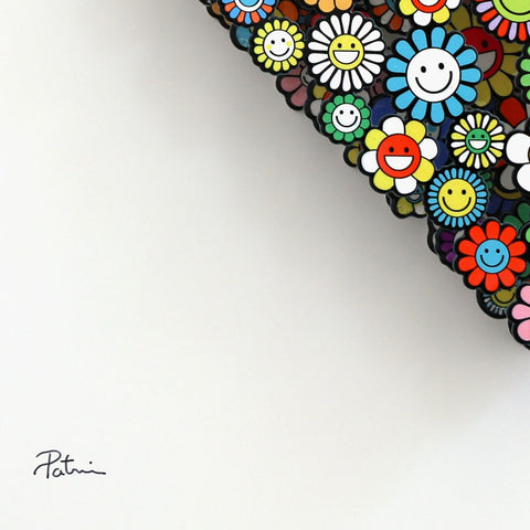 Patricia Govezensky- Three-layer cutout metal and sculpted wood mixed media "Hommage to Takashi" -3