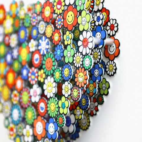 Patricia Govezensky- Three-layer cutout metal and sculpted wood mixed media "Hommage to Takashi" -4