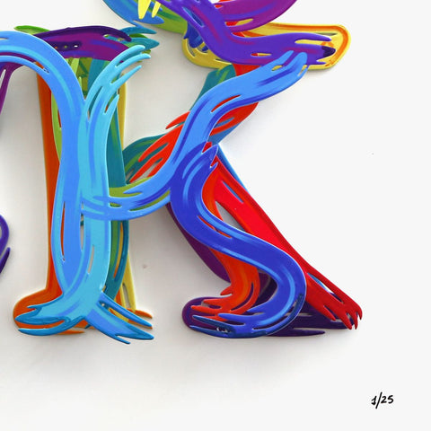 Patricia Govezensky- Three-layer cutout metal and sculpted wood mixed media "Bold Rebellion" -2