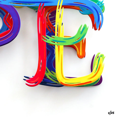 Patricia Govezensky- Three-layer cutout metal and sculpted wood mixed media "HOPE" -2