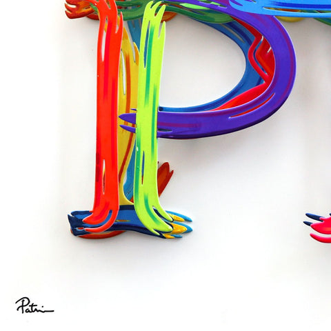 Patricia Govezensky- Three-layer cutout metal and sculpted wood mixed media "HOPE" -3