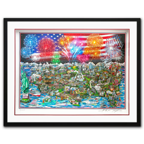 Charles Fazzino- 3D Construction Silkscreen Serigraph "America 250"