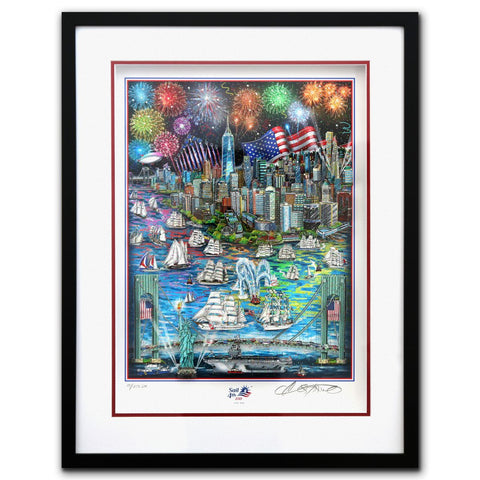 Charles Fazzino- 3D Construction Silkscreen Serigraph "Sail 4th 250"