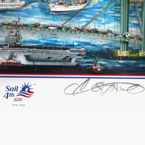 Charles Fazzino- 3D Construction Silkscreen Serigraph "Sail 4th 250" -3