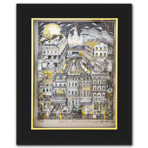 Charles Fazzino- 3D Construction Silkscreen Serigraph "Vampires…The Twilight of New Orleans"
