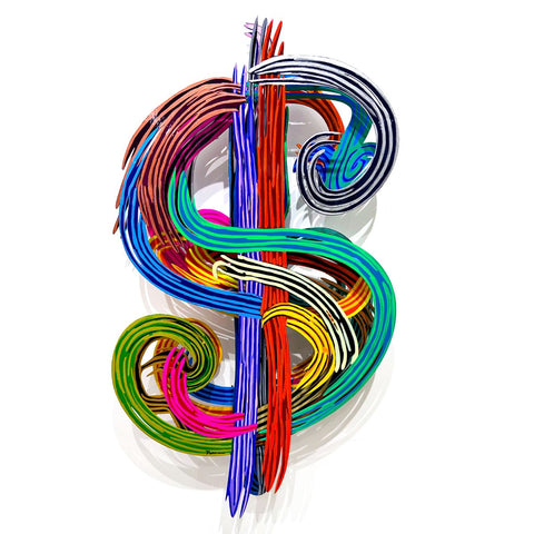 Patricia Govezensky- Original Painting on Cutout Steel "$"