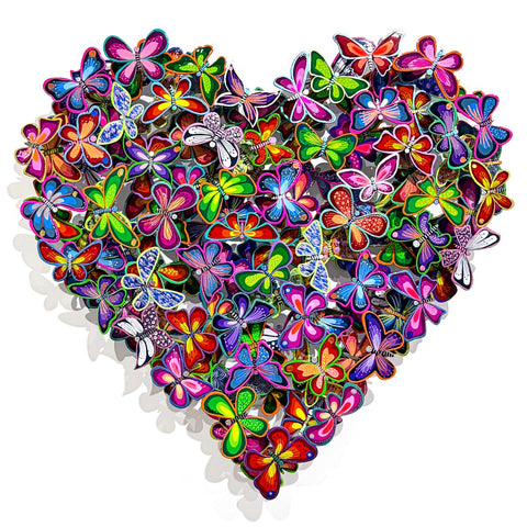 Patricia Govezensky- Original Painting on Cutout Steel "Love in Paradise"
