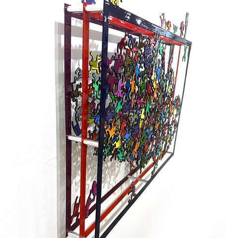 Patricia Govezensky- Original Painting on Cutout Steel "Me & You" -3