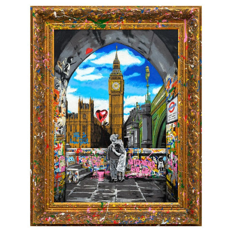 Mr. Brainwash- Mixed Media Canvas with Splashed Frame "Together We Dream, 2026"