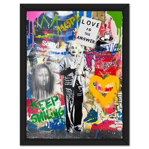 Mr. Brainwash- Mixed Media Original on Deckle Edge Paper "Einstein"