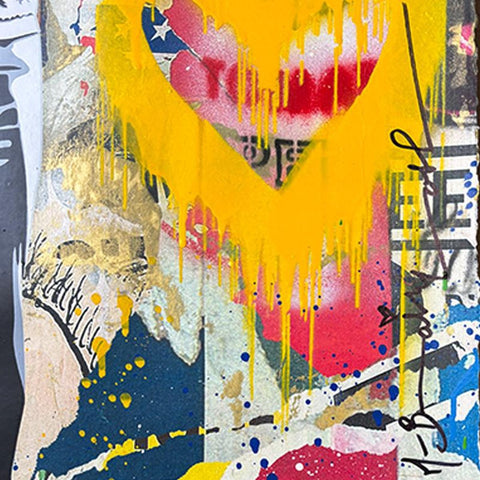Mr. Brainwash- Mixed Media Original on Deckle Edge Paper "Einstein" -2