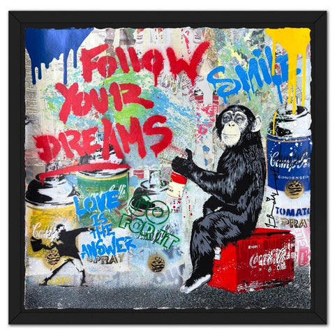 Mr. Brainwash- Mixed Media Original on Deckle Edge Paper "Everyday Life"