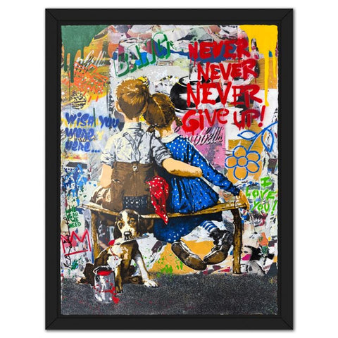 Mr. Brainwash- Mixed Media Original on Deckle Edge Paper "Work Well Together"