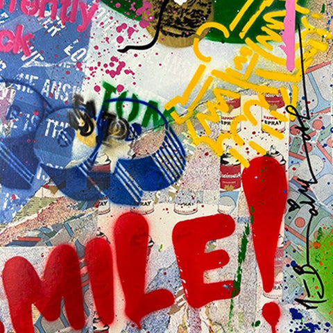 Mr. Brainwash- Mixed Media Original on Deckle Edge Paper "Balloon Girl" -2