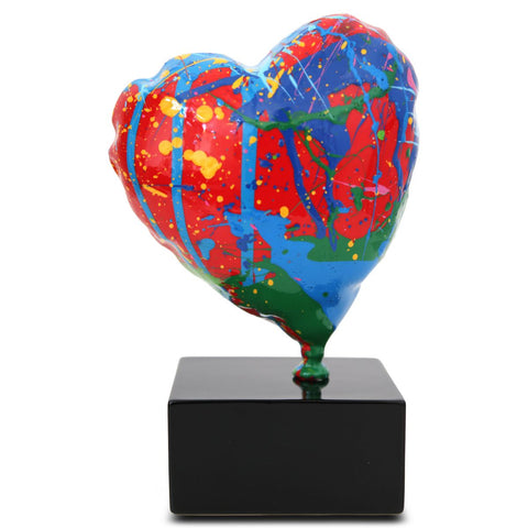 Mr. Brainwash- Stencil & Mixed Media on Painted Resin Sculpture "Mini Heart, 2026" -2