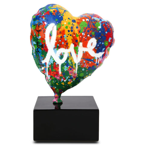 Mr. Brainwash- Stencil & Mixed Media on Painted Resin Sculpture "Mini Heart, 2026"