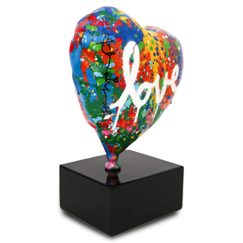 Mr. Brainwash- Stencil & Mixed Media on Painted Resin Sculpture "Mini Heart, 2026" -2