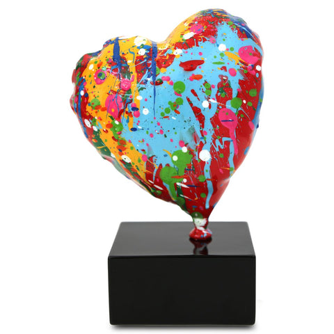 Mr. Brainwash- Stencil & Mixed Media on Painted Resin Sculpture "Mini Heart, 2026" -3