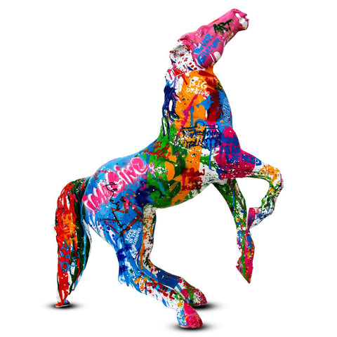 Mr. Brainwash- Stencil and Mixed Media on Fiberglass Sculpture "Horse, 2026"