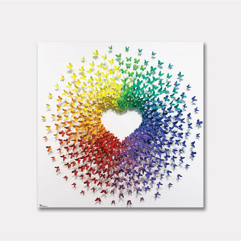 Patricia Govezensky- Original 3D Metal Art on Wood "Pulse"
