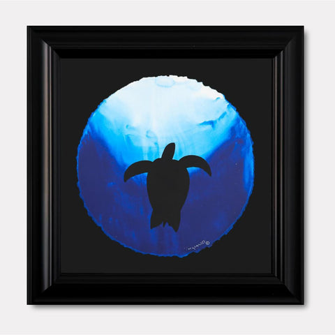 Tutle Rising In The Blue Sea - Gol Art