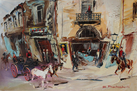 Shalva Phachoshvili- Original Oil on Canvas "Hotel"