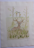 Salvador Dali- Original Engravings with color by pochoir "The Sick Deer"