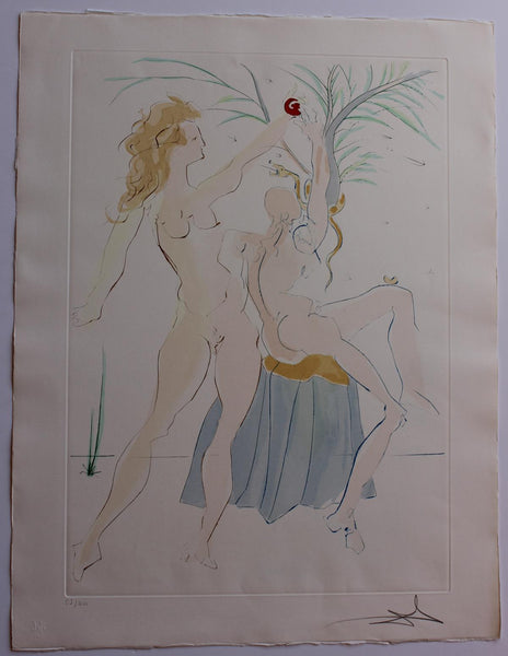 Salvador Dali- Original Engravings with color by pochoir "Adam and Eve"