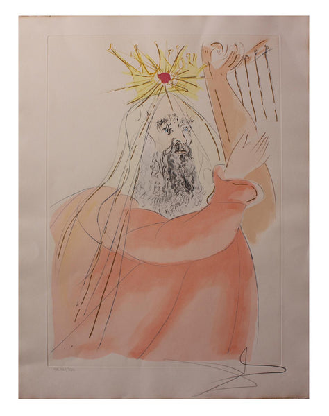 Salvador Dali- Watercolor on Etching "King David "