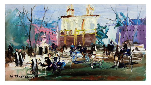 Shalva Phachoshvili- Original Oil on Canvas "By The Park"