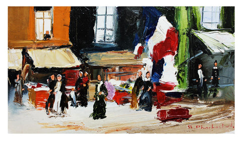 Shalva Phachoshvili- Original Oil on Canvas "A Tourist Place"