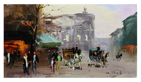 Shalva Phachoshvili- Original Oil on Canvas "End Of The Day"