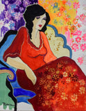 Patricia Govezensky- Original Mixed Media "Floral Dress"