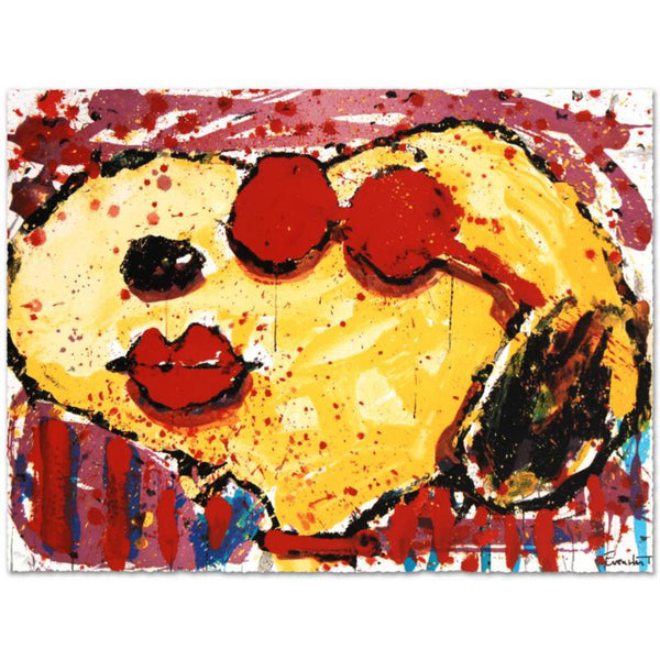 Tom Everhart- Hand Pulled Original Lithograph "Very Cool Dog Lips in Brentwood"